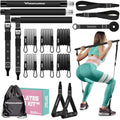 Pilates Bar Kit with 6 Latex Resistance Bands, Adjustable Exercise Bar - color: Black