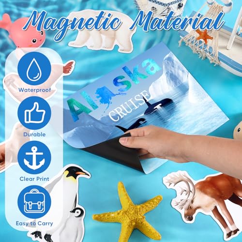 Kanayu 6 Pcs Alaska Cruise Door Decorations Magnetic Large Ship Decorations Magnets Anchor Cruise Decor Car Fridge Magnet Decal for Carnival Stateroom Door - style: Alaska