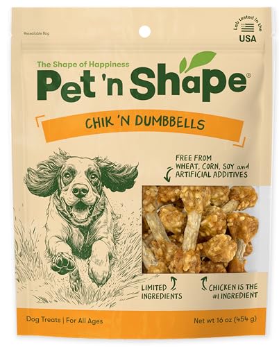Pet 'n Shape Chik 'n Rice Dumbbells - Natural Dog Treats, Chicken, 1 Pound - size: 1 Pound (Pack of 1)
