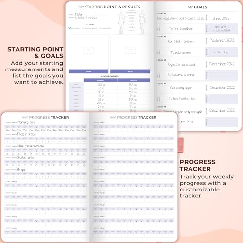 Clever Fox Fitness & Food Journal, Workout Planner, 5.8"x8.3" Light Pink | Lasts 3 months, undated hardcover exercise & weight loss journal for women, gym, diet, meal tracker, calorie counter book - color: Light Pink, size: A5 (5.8'' x 8.3'')