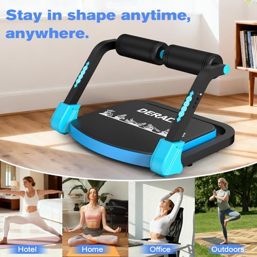 DERACY Sit Up Exercise Equipment, Adjustable Ab Machine, Multi-Functional Sit Up Machine, Ab Workout Equipment, Ab Trainer Machine for Women Men - color: Blue