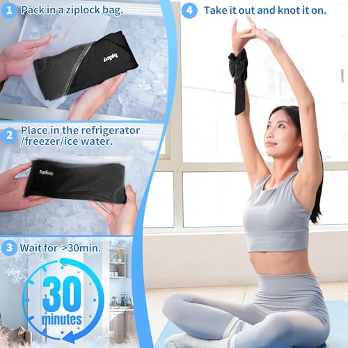 New Upgraded Cooling Neck Wraps, Neck Coolers for Hot Weather, Leak-Proof Solid Cooling Gel, 360° Full-Wrap, Cool Relief - Head, Neck, Wrists... - color: Black