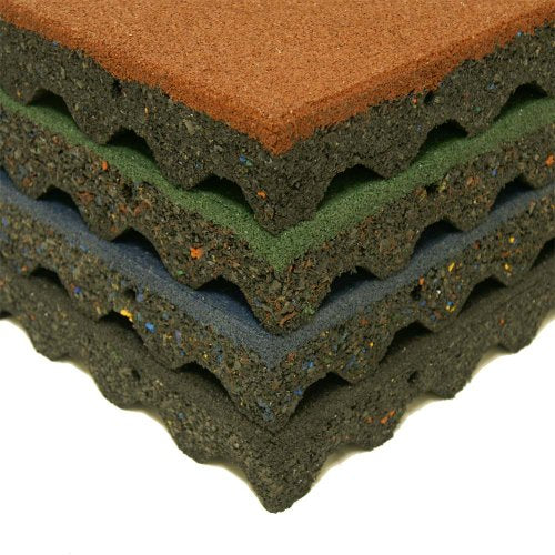 Rubber-Cal "Eco-Safety" Interlocking Playground Tiles - 2.50 x 19.5 x 19.5 inch - 4 Pack - 11 Square Feet Coverage - Black (04-126-CO-4pk)