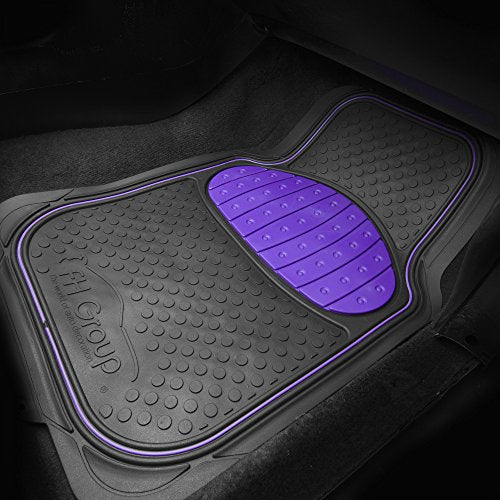 FH Group Car Floor Mats - Heavy-Duty Rubber Floor Mats for Cars, Universal Fit Full Set, Trimmable Automotive Floor Mats, ClimaProof Floor Mats For Most Sedan, SUV, Truck Floor Mats Purple - color: Purple