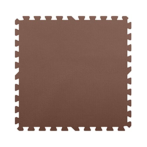 Flooring Inc's Puzzle Exercise Mats, EVA Foam Interlocking Floor Mats for Protective, Cushioned Workout Flooring for Home and Gym Equipment, Multiple Sizes & Colors - color: Brown, size: 1/2" Thick
