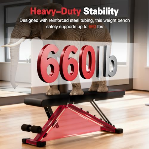 ALSO GO Adjustable Weight Bench, Workout Benches with Leg Extension, Foldable Incline Decline Bench Press, Roman Chair, Full Body Strength Training Equipment for Home Gym - color: Sport Black