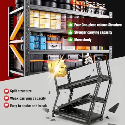 69" W Heavy Duty Metal Garage Shelving, 4-Tier Adjustable Storage Shelves for Garage Storage, Industrial Metal Shelving & Shelves Organizer for Warehouse, Workshop & Home, 69" Wx24 Dx64 H - size: 24"Dx69"Wx64"H