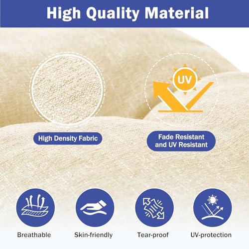 IPYNBAP Bench Cushion, 42 x 16 Inch Patio Furniture Cushions with Durable Ties, Soft Memory Foam Bench Cushions for Indoor/Outdoor Furniture with Non-Slip Bottom, Kitchen&Dining, Beige - color: Beige, size: 42*16+4”