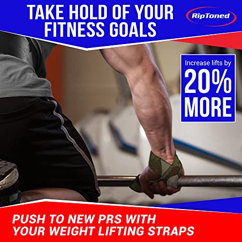 Rip Toned Lasso Lifting Straps for Weightlifting, 23¼" Padded | 1 Pair, cotton, non-latex neoprene. No break-in. Quick release. Deadlifts, rows, shrugs, pull-ups. Machine washable. - color: Orange