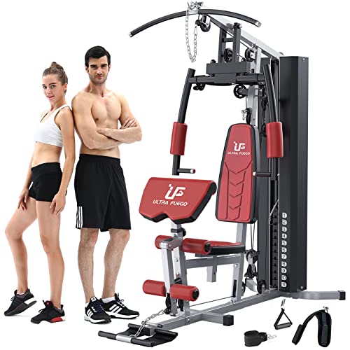 ULTRA FUEGO Multifunctional Home Gym Equipment Workout Station with Pulley System, Arm, and Leg Developer for Full Body Training - style: Home Gym Station