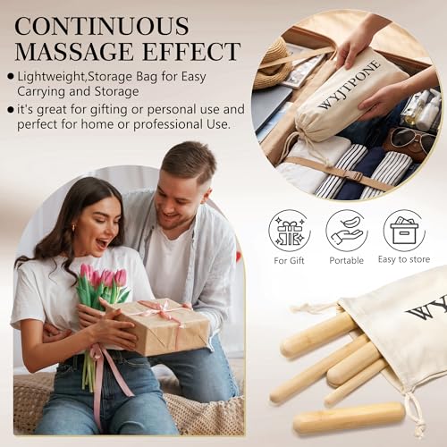 Bamboo Massage Sticks,Guasha Massage Roller Tool for Body Shaping & Relaxing Muscles 5pcs (0.59Inch*15Inch) - size: 0.59Inch*15 Inch