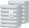 Commercial Bulk Pack of 12 Large Bath Towels – 100% Cotton Terry 24" x 50" – Ideal for Hotels, Salons, Gyms, Spas & Institutional Use – White - color: White, size: 24"x50" - PK 12