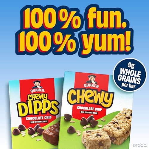 Quaker Chewy Granola Bars, Chewy & Dipps Variety Pack, (58 Bars), Whole Grains, No Artificial Flavors, No Added Colors,(Pack of 2) - size: 58 Count (Pack of 2)