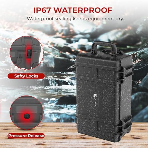 Reflex Camera Large Protective Hard Camera Case (20.22"x11.32"x7.91") suitable for Drones, Camera Lens, DSLR & Guns. Smooth Rolling Wheels, Waterproof IP67, Shockproof (Rolling Hard Case with Foam) - style: Rolling Hard Case With Foam