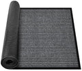 MYFAMIREA Commercial Floor Mat 3' x 6' Extra Large Front Door Industrial Rug Heavy Duty Brush Step Entrance Mat Weather Utility Rug with Non Slip Rubber Backing Low Profile for Entryway, Charcoal Grey - size: 3 x 6 Feet