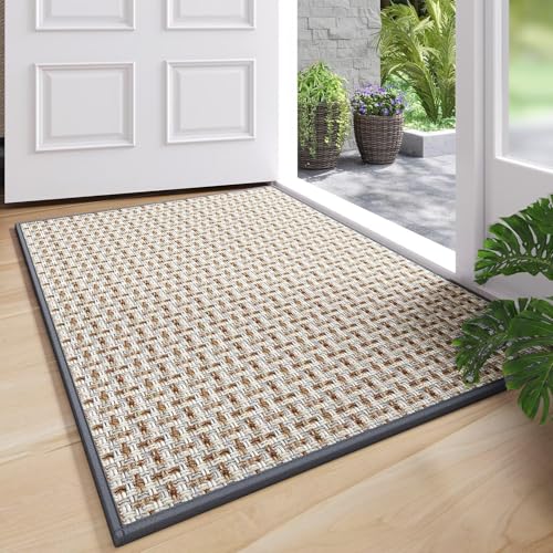 Door Mat 17"x30",Door Mat Indoor Entrance Dirt Resistant and Absorbent Non-Slip Rubber Backing Front Door Mats Washable Low-Profile Indoor Mats for Entryway, Inside Entrance Easy Clean Gray - color: A- Gray, size: 17"x30"