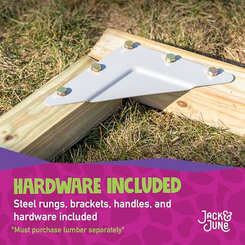 Jack and June DIY Monkey Bars Kit 12 Pack Heavy Duty and Durable Do It Yourself UV-Resistant Outdoor Fun for Kids 21 Inch in Length Powder Coated Finish Monkey Bars