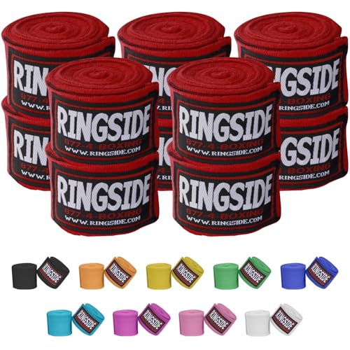 RingsideBoxing Handwraps - color: Red, size: 5 Pairs