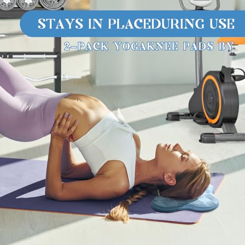 2 Packs Yoga Knee & Elbow Cushions - Extra Thick Foam for Knees, Elbows, Wrists, Hands & Head - Pilates & Kneeling Pads - Support Foam Pads for Women & Men - color: blue
