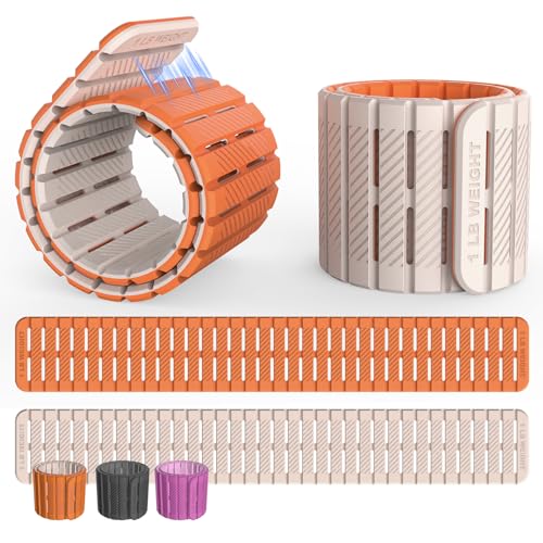 Magnetic Ankle Weights for Women Men Set of 2 (1 lb Each) Adjustable Wrist Weights for Pilates, Yoga, Workout and Daily Training - color: Orange & Starlight