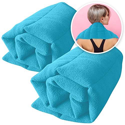 Microwavable Heating Pads Set of 2 Natural Moist Heat Pad for Back Pain, Neck and Shoulders, Nerve, Cramps, Lower Lumbar Relief - size: 2 Pieces 7x22"
