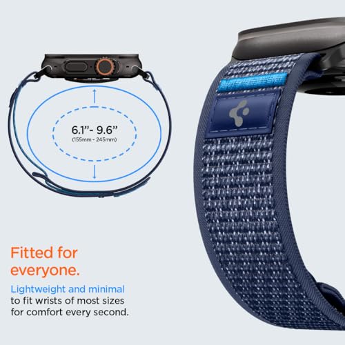 Spigen for Apple Watch Band, Compatible with Ultra 3/2/1 49mm, Series 11/10 46mm, 9/8/7 45mm, SE3/SE2/SE/6/5/4 44mm, 3/2/1 42mm - color: Active Navy Blue
