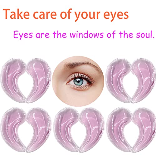 Reusable Gel Eye Ice Pack, Cooling Eye Pad, Hot ＆ Cold Treatment for Eye Strain, Eye Swelling, Eye Redness, Puffy Eyes, Dark Circles, Smooth Fine Lines, and Eye Recover Surgery. (Purple ＆ 10PCS)