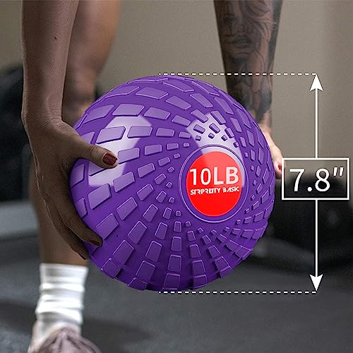 Medicine Ball 8, 10 lbs Slam Ball Weighted Balls for Exercise Strength and Crossfit Workout - color: Dynamic Purple, size: 10 LB