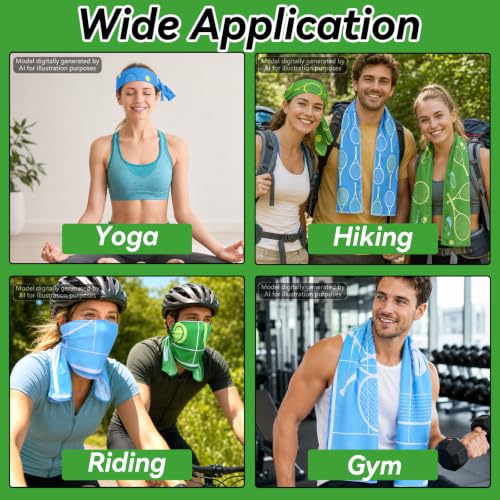 30Pcs Tennis Cooling Towels 40 x 12 Inch Towel Microfiber Breathable Chilly Sport Rags Absorbent Sweat Washcloth Sport Team Gifts Workout Ice Towel for Athletes Coach Gym Party Favors - style: Tennis