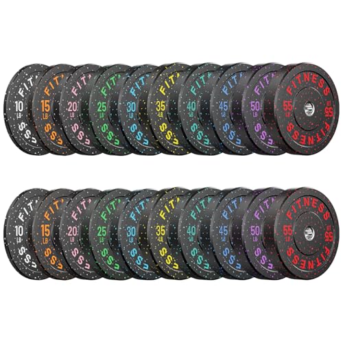 2" Bumper Plates Set Olympic Weight Plates for Barbell Strength Training | Papababe 2Inch Weights Plates Set, Floor Protective Plates, 20-600lbs Rubber Bumper Plates for Weightlifting, Bench Press - size: 650 LB SET, style: High Bounce