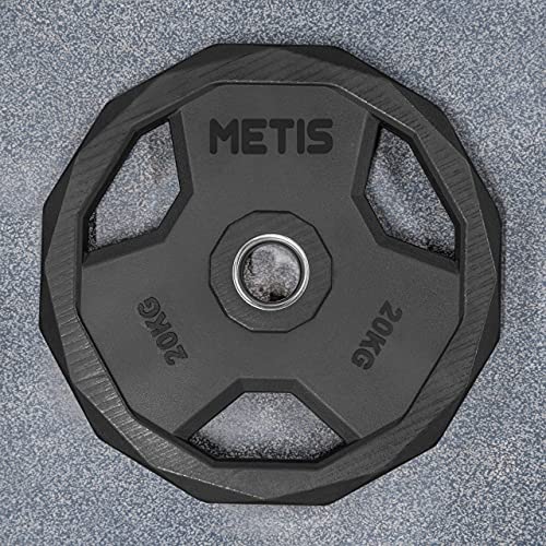 METIS EZ Curl Bar - Tricep Bar for Arm Weights Exercises | Weight Bars For Lifting | Bicep Curl Bar | Strength Training Equipment | EZ Weight Bar - style: + 44lb Weight Plates [Pair]
