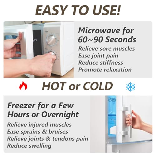 RelaxCoo Microwave Heating pad with Washable Cover 6 * 12" Microwavable Heat Pad for Neck Shoulder, Cramps, Back Pain Relief, Warm Compress Bean Bag Moist Heat Pack for Muscles, Joints, 2 Pack - style: Grey 2 Pack