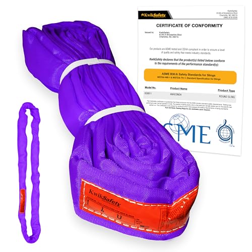 Heavy Duty Lifting Strap - Anaconda - Endless Loop Strap for Industrial Lifting Slings - Purple - 2"x6' - color: Purple, size: 2"x6' | 2,600 lbs