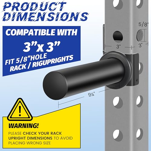 EVERYMATE Power Rack & Squat Rack Attachments Olympic Weight Plate Holder – Fits 2x2,2.3x2.3,3x3 Inch Tubes, 1" or 5/8" Hole – Bumper Plate Storage - color: For 3x3 Rack with 5/8" Hole (2 Pack)