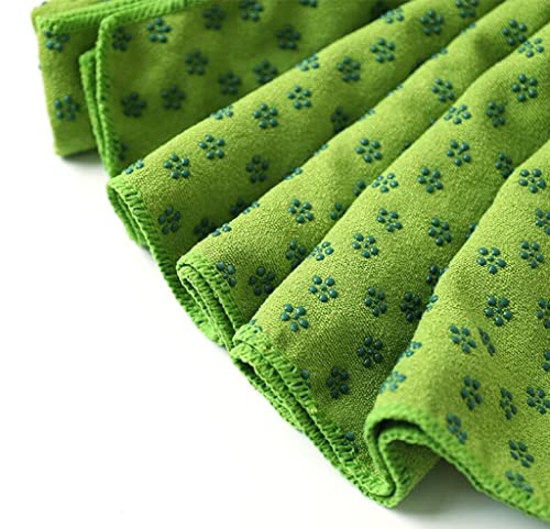 IBL-Yoga Towel, Hot Yoga Mat Towel - Sweat Absorbing Non-Slip for Hot Yoga, Pilates and Workout, 24x72 inches with Grip Dots (Green) - color: Green
