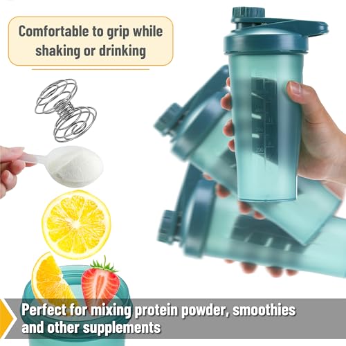 Mr. Pen- Shaker Bottles for Protein Mixes with Twist Cap, 28 oz | Protein Shaker Bottle with Wire Whisk Ball, Shaker Cup, Mixer Bottle - color: Light Blue