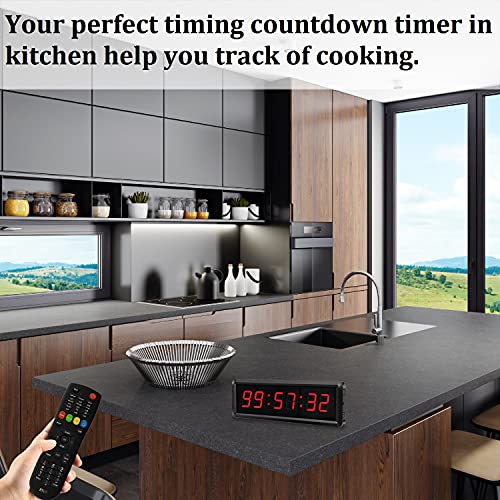 LED Digital Countdown Wall Clock Fitness Timer Stopwatch for Gym (1.5inch Digital High) - size: 1.5inch Digital High