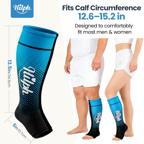 Hilph Full Calf & Foot Ice Pack Wrap, Extended Leg to Foot Ice Sleeve | Flexible Gel Ice Calf Compression Sleeve, Lower Leg Ice Pack, Pain Relief for Shin Splints, Swelling, Muscle Running Recovery