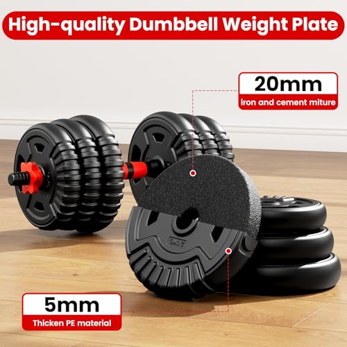 Adjustable Dumbbell Set,22/33/45/70/90lb Free Weight Set with Connector,5-in-1 Dumbbell Set for Barbells,Kettlebells,Push up Stand,Weight Plate,Fitness Exercises for Home Gym Suitable Men/Women - color: 22LB (11LB Pair)
