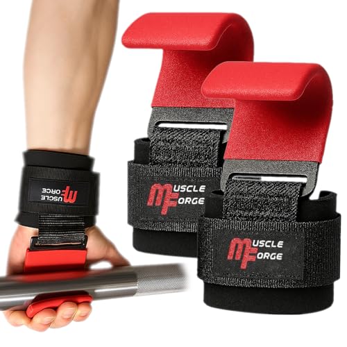 Weight Lifting Hooks for Men & Women - Heavy Duty Lifting Wrist Straps with Hook Grips for Weightlifting - Gym Grips for Weight Lifting, Pull Ups & Deadlift Support
