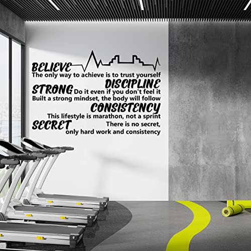 Gym Wall Decals with Nice Fonts of Custom Text for Wall and Windows - Custom Vinyl Lettering Decal with Your Text and Heart Line - Create Own Custom Window Decal - color: Dec 18