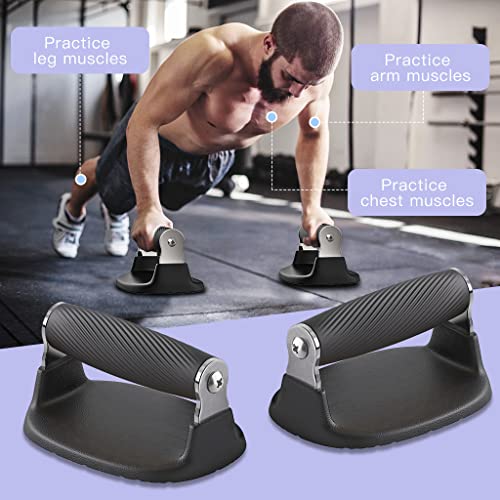 Push Up Bars with Bottom Anti-Slip Pad Push Up Handles for Floor Soft Plastic Pushup Handles Strength Training Pushup Stands - color: Black-A