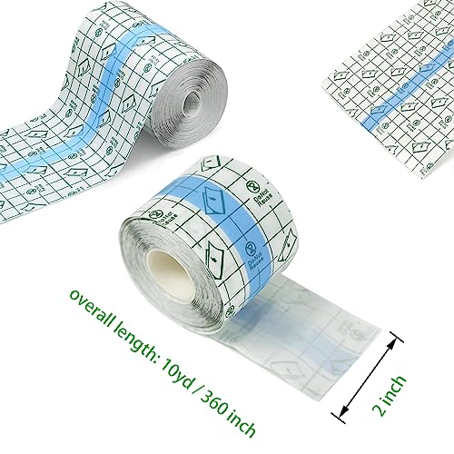 Tattoo Aftercare Bandage Roll 2" x 10 Yard - Waterproof Transparent Film for Tattoo Initial Healing and Skin Repair Adhesive Tattoos Supply Wrap - size: 2 x 360 Inch