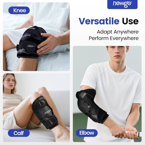 NEWGO Ice Pack for Knee Injuries Reusable, 360° Full Wrap, 2 Pack, Black | Y-shaped Strap Stays Put, Reusable for Knee Replacement, ACL, Arthritis, Swelling, and Sports Injuries, 21.7" x 9.8" - color: Regular Black 2-pack