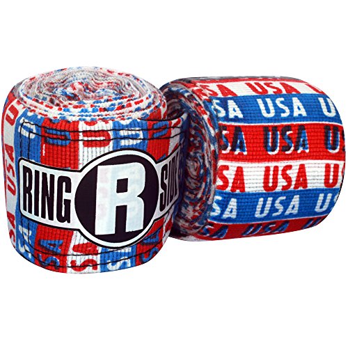 Ringside Apex 180” Boxing Hand Wraps Pair - Durable, Elastic Training Wraps with Hook & Loop Closure, Multi-Color Options, Perfect for MMA, Muay Thai, Kickboxing - color: USA