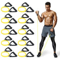 10-Pack Bulk Resistance Bands with Handles, Same Resistance Level, for Resistance Training, Physical Therapy, Home Workouts, Fitness & Pilates - color: Yellow 5-10LBS