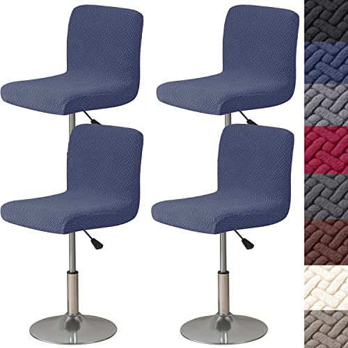 HFCNMY Bar Stool Covers with Backs,4 Pack Stretch Bar Stool Chair Covers,Jacquard Bar Stool Covers,Washable Bar Chair Covers Swivel Barstool Covers Slipcovers with Back Blue - color: Blue