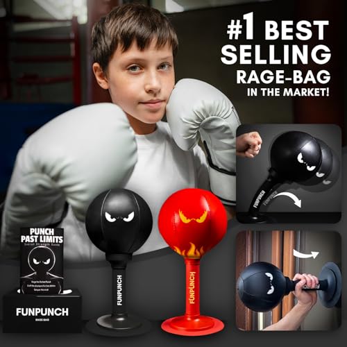 Bundle - Desktop Punching Bag and Boxing Gloves for Kids - Great Kids Boxing Set
