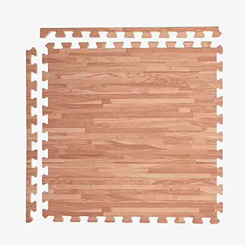 IncStores Premium Soft Wood Print Foam Flooring Tiles | Interlocking Foam Tiles for Home, Gym, Training and Yoga | 3/8 and 5/8 Inch - color: 5/8" - Textured Maple, size: 24 Sq Ft