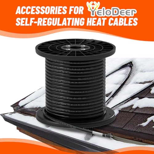 120V Plug-In GFCI Self Regulating Heat Cable Power Connection Kit | Pipe Roof Gutter Deicing, Ground Fault Protection (1 extra End Seal Kit included) - style: Plug-in power connection kit
